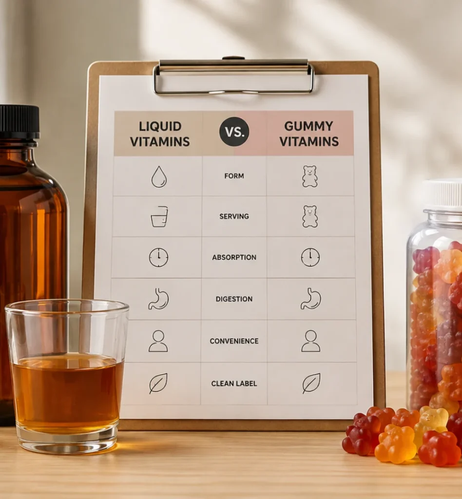 Liquid Vitamins vs Gummies 1